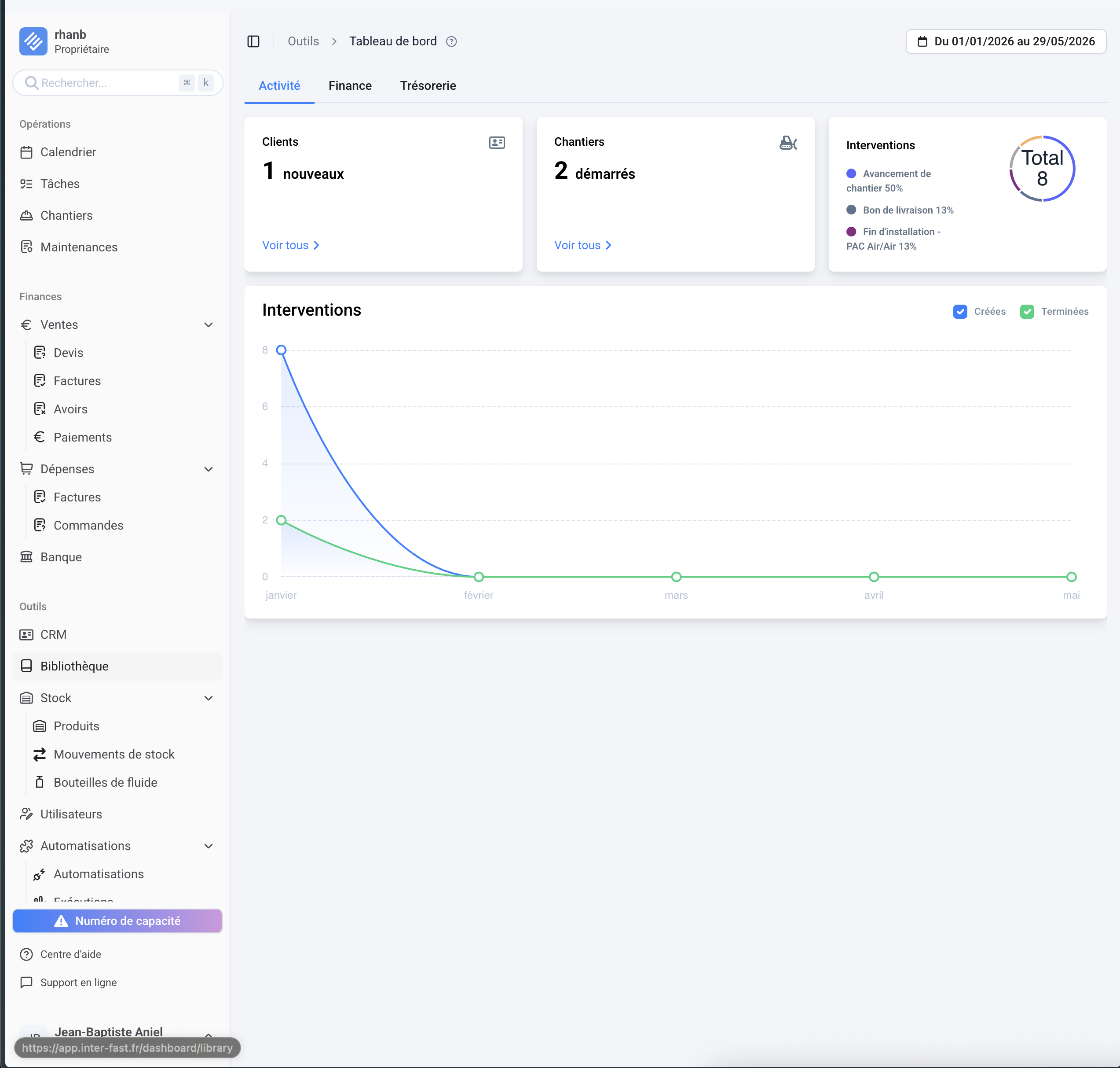 InterFast · ERP SaaS pour le BTP